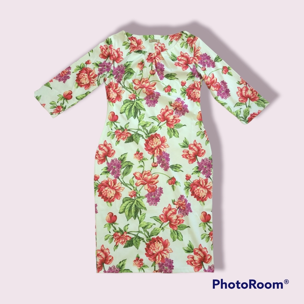 White Floral Dress - Size L NWT